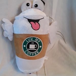 Goffa Plush white cup luv my coffee